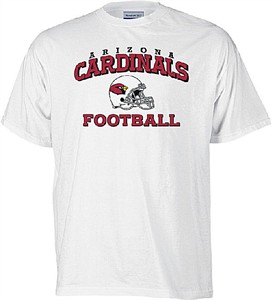 Arizona Cardinals White Stacked Helmet Short Sleeve Tee Shirt By Reebok