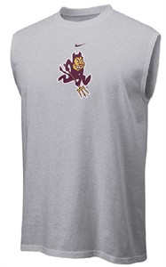 Arizona State Sundevils Adult Grey College Logo Sleeveless T Shirt By Nike Team Sports