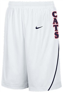 Arizona Wildcats New College White 12� Inseam Embroidered Player Replica Basketball Short By Nike Team Sports