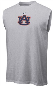 Auburn Tigers Adult Grey College Logo Sleeveless T Shirt By Nike Team Sports