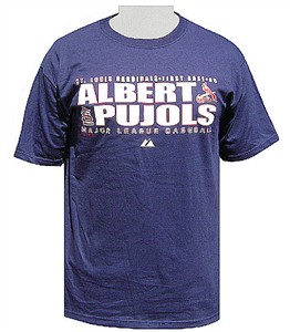 Majestic Albert Pujols St. Louis Cardinals Short Sleeve T Shirt-Player Team Pride