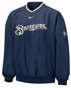 Milwaukee Brewers MLB Navy Unlined Staff Ace Pullover Windjacket By Nike Team Sports