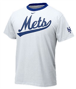 New York Mets MLB 1st Pitch White Short Sleeve Ringer Tee Shirt By Nike Team Sports