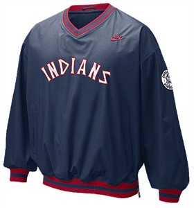 Nike Cleveland Indians Cooperstown Embroidered Beanball V-Neck Windshirt