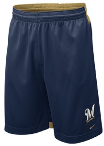 Nike Milwaukee Brewers MLB Team Issued NikeFIT Baseball Training Shorts