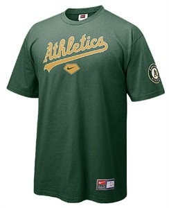 Oakland A�s Green MLB Practice 8 Short Sleeve Tee Shirt By Nike Team Sports