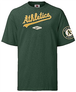 Oakland A�s MLB Practice V Short Sleeve Tee Shirt By Nike Team Sports