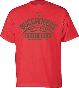 Reebok Tampa Bay Buccaneers NFL Adult Gym Issue Red Short Sleeve Tee Shirt 