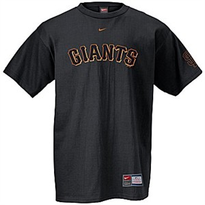San Francisco Giants MLB Black Practice IV Short Sleeve Tee Shirt By Nike Team Sports 