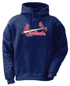 St. Louis Cardinals MLB Blue Embroidered Tackle Twill Hooded Sweatshirt By Nike Team Sports