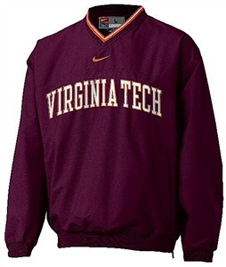 Virginia Tech Hokies V-Neck College Windshirt By Nike Team Sports