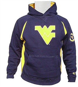 West Virginia Mountaineers Youth Blue Class Act Embroidered Hooded Sweatshirt By Colosseum